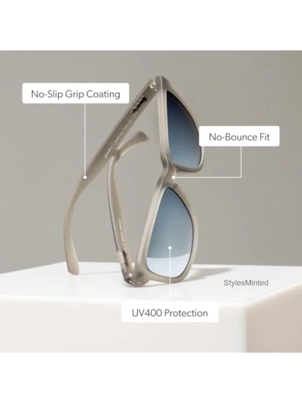Medium UV400 Polarized Sunglasses No Slip No Bounce